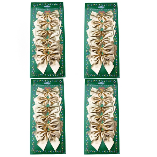 24 Kleine Schleifen gold Weihnachten Weihnachtsschleifen Schleife Christbaum 7,5cm - zum Schließen ins Bild klicken